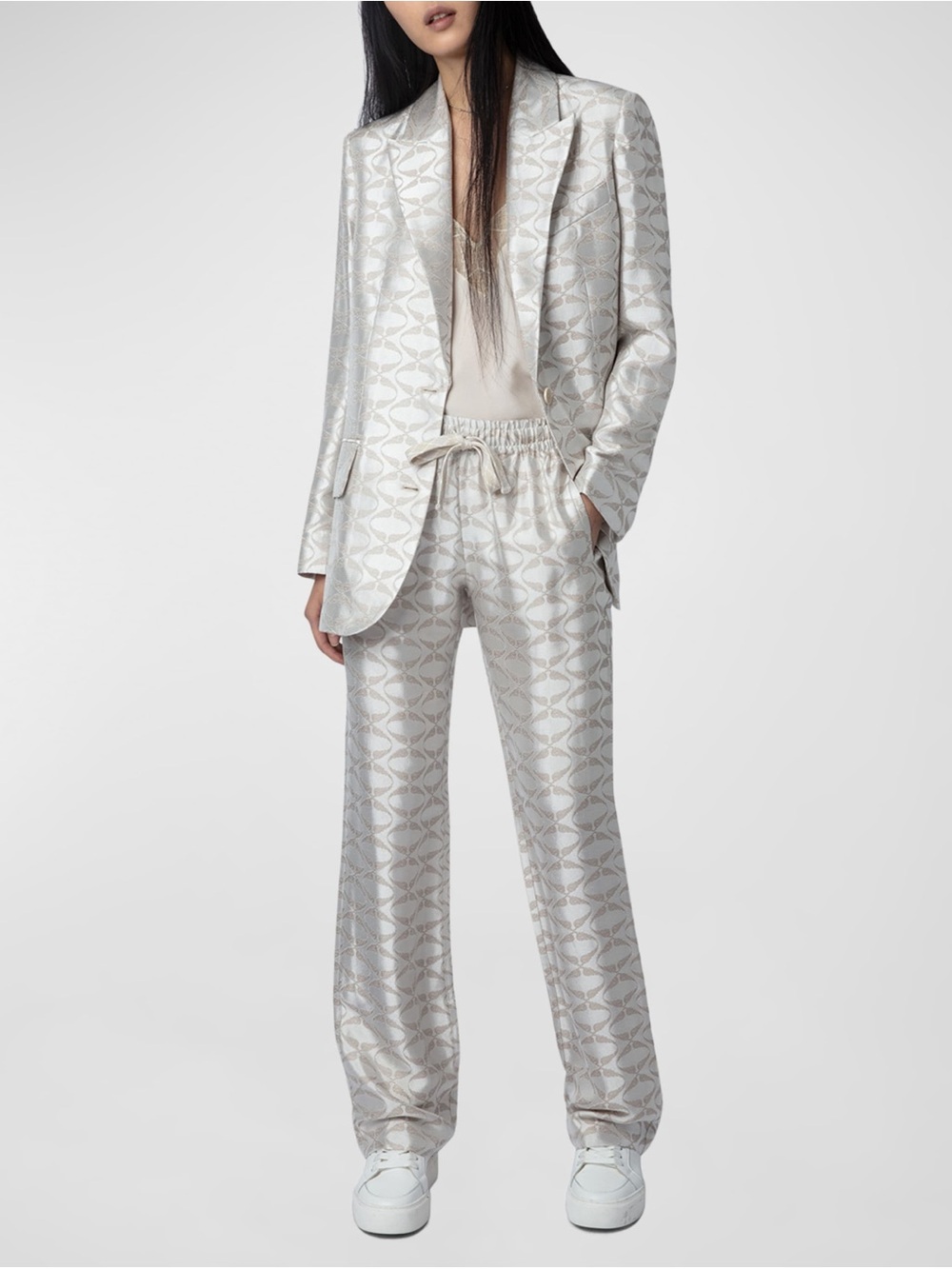 ZADIG & VOLTAIRE Pomy Jacquard Wings Pants and Vicka Jacquard Blazer Set NEW NWT